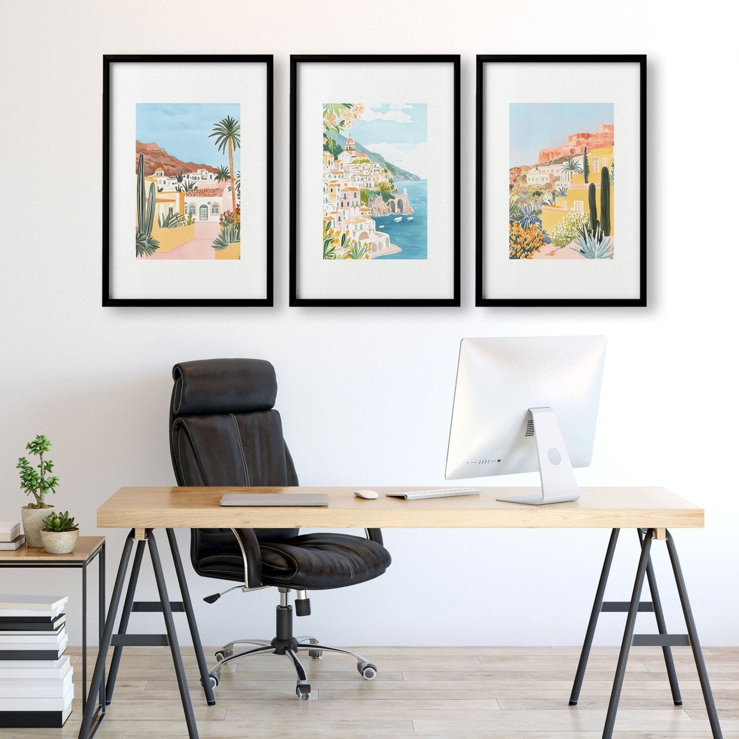 Large Wall Pictures | Set of 3 Beach Decor Wall art Prints