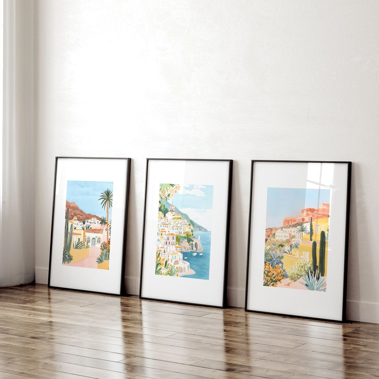 Large Wall Pictures | Set of 3 Beach Decor Wall art Prints
