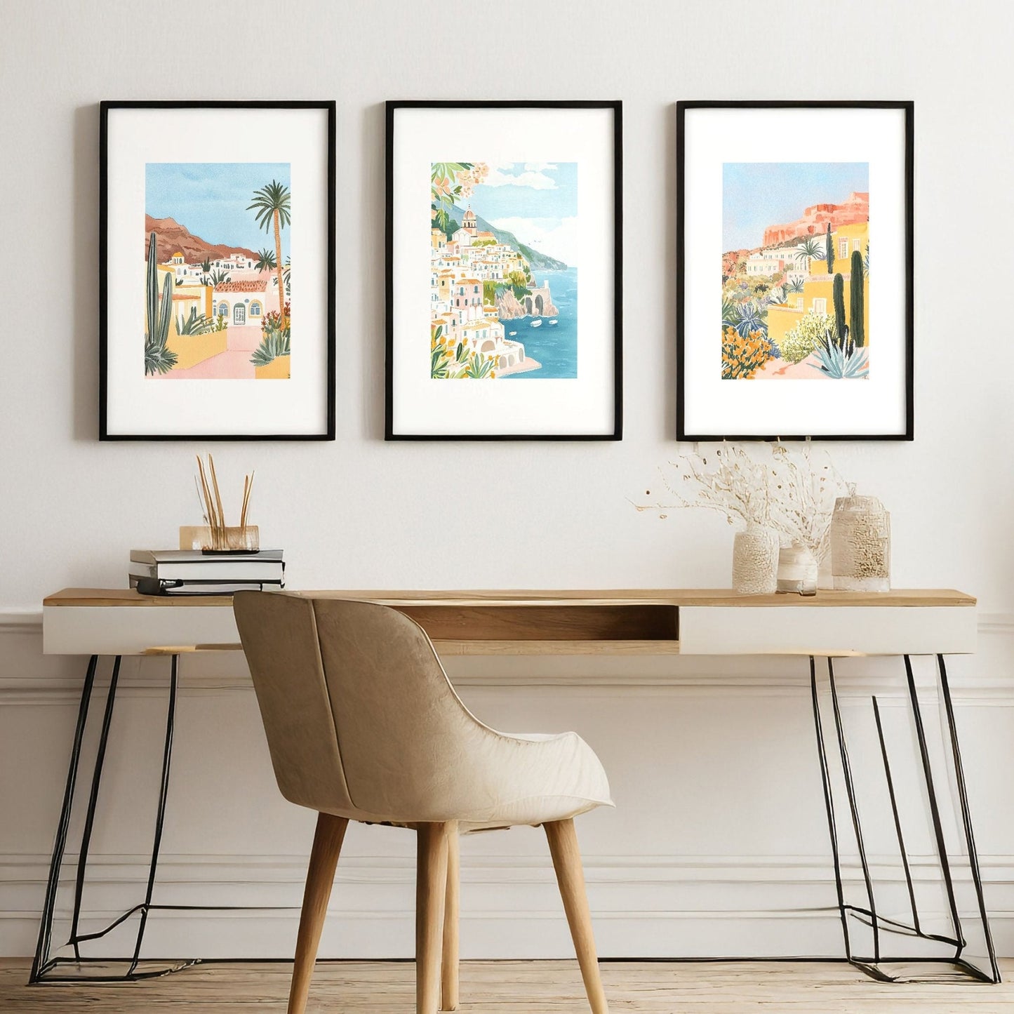 Large Wall Pictures | Set of 3 Beach Decor Wall art Prints
