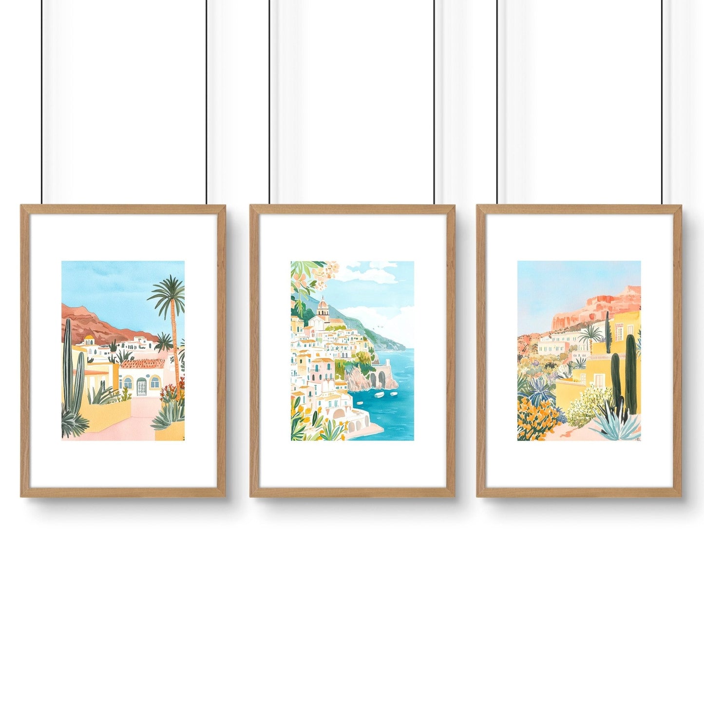 Large Wall Pictures | Set of 3 Beach Decor Wall art Prints