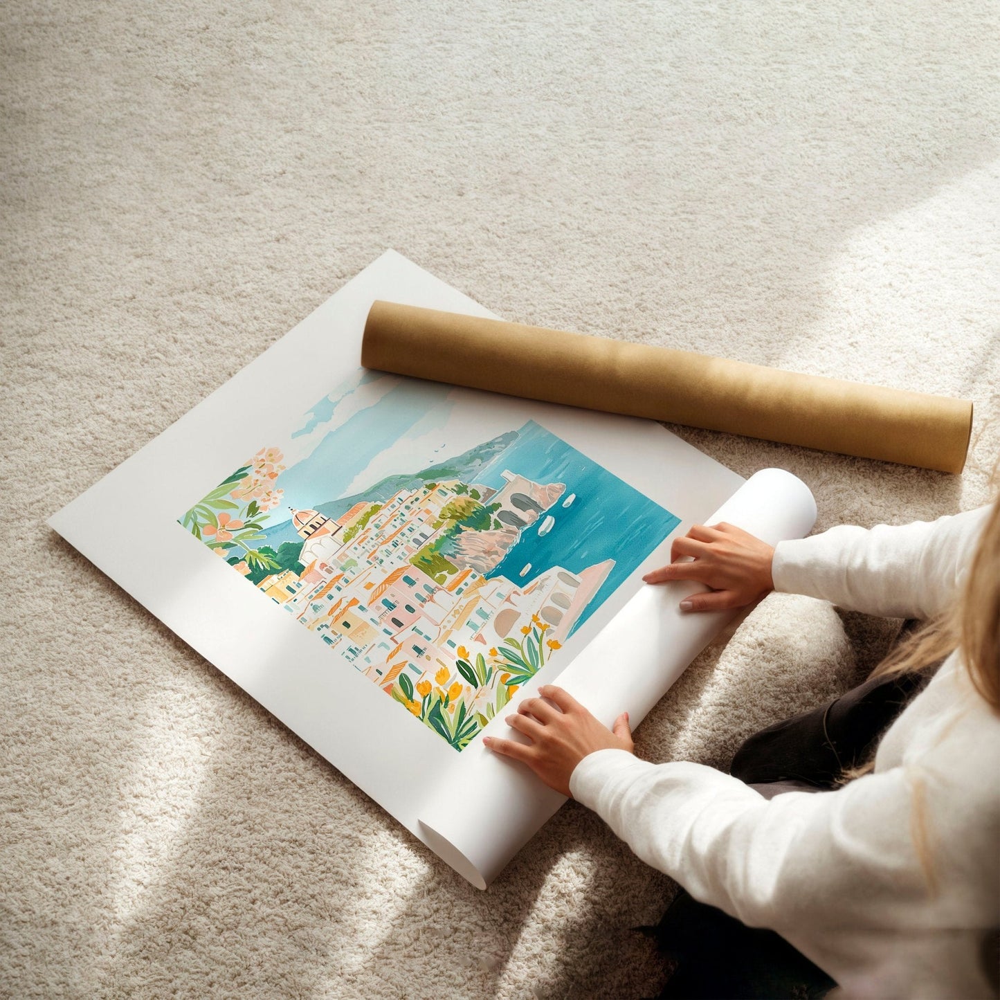 Large Wall Pictures | Set of 3 Beach Decor Wall art Prints