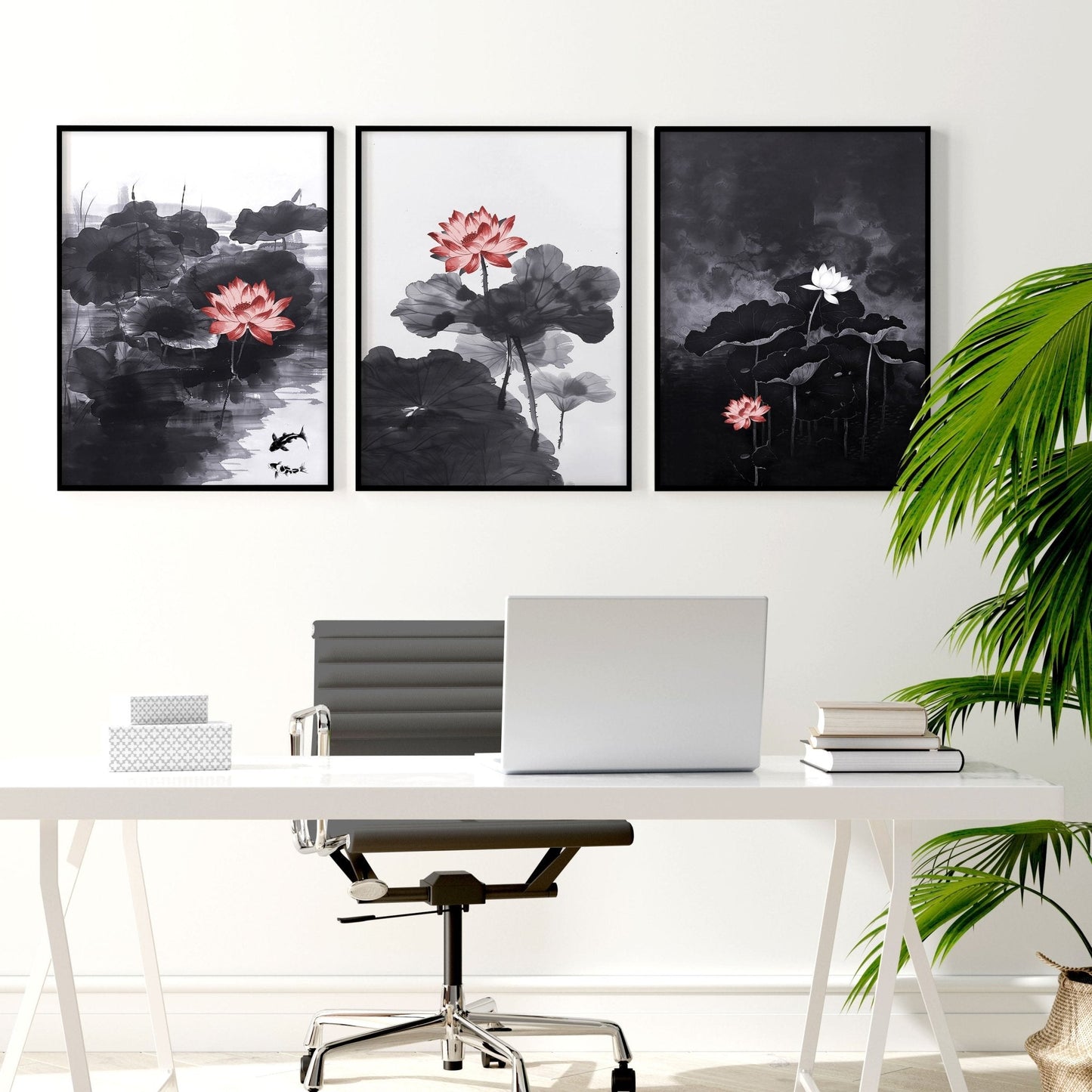 Large Wall Posters | Set of 3 Asian Inspired Wall art Prints