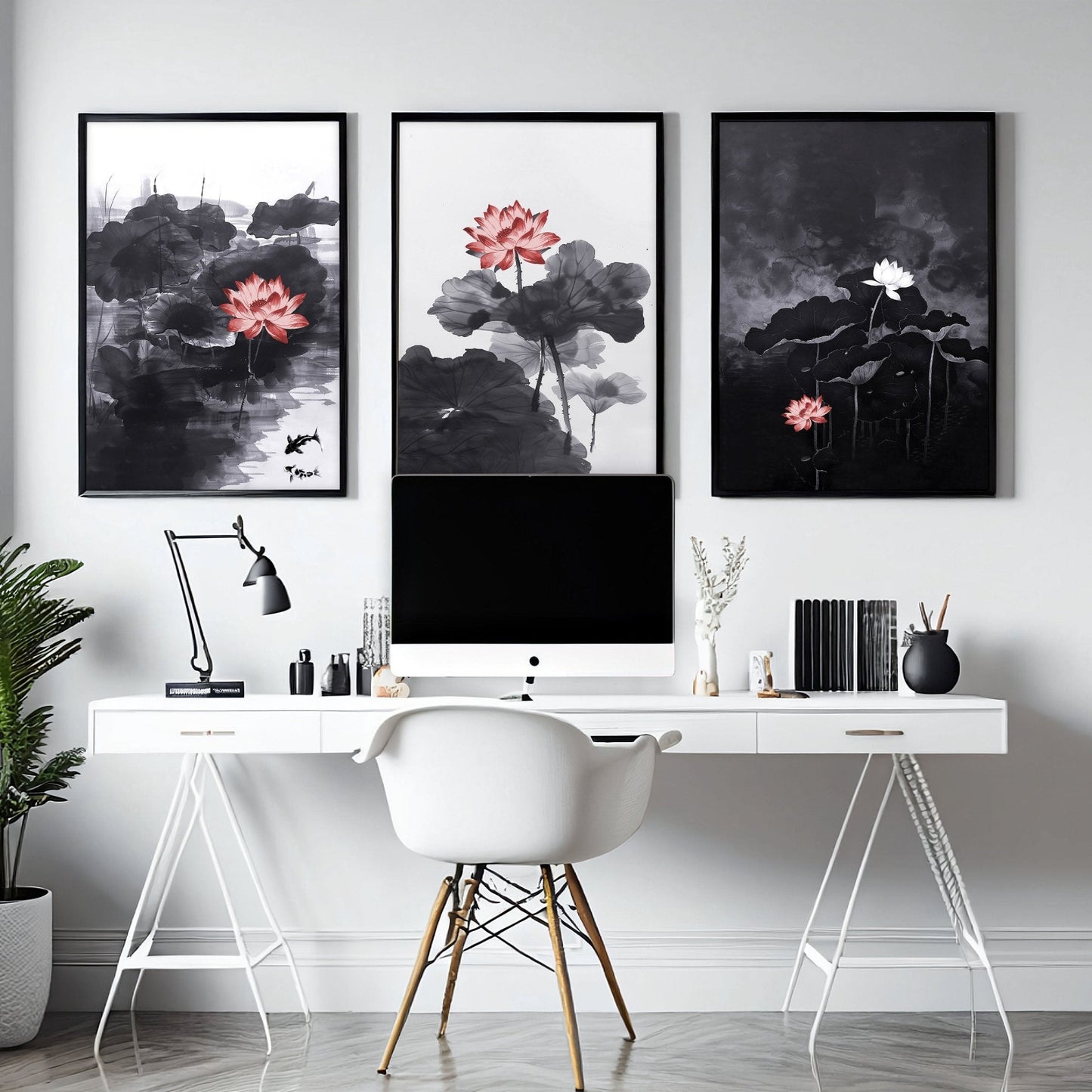 Large Wall Posters | Set of 3 Asian Inspired Wall art Prints