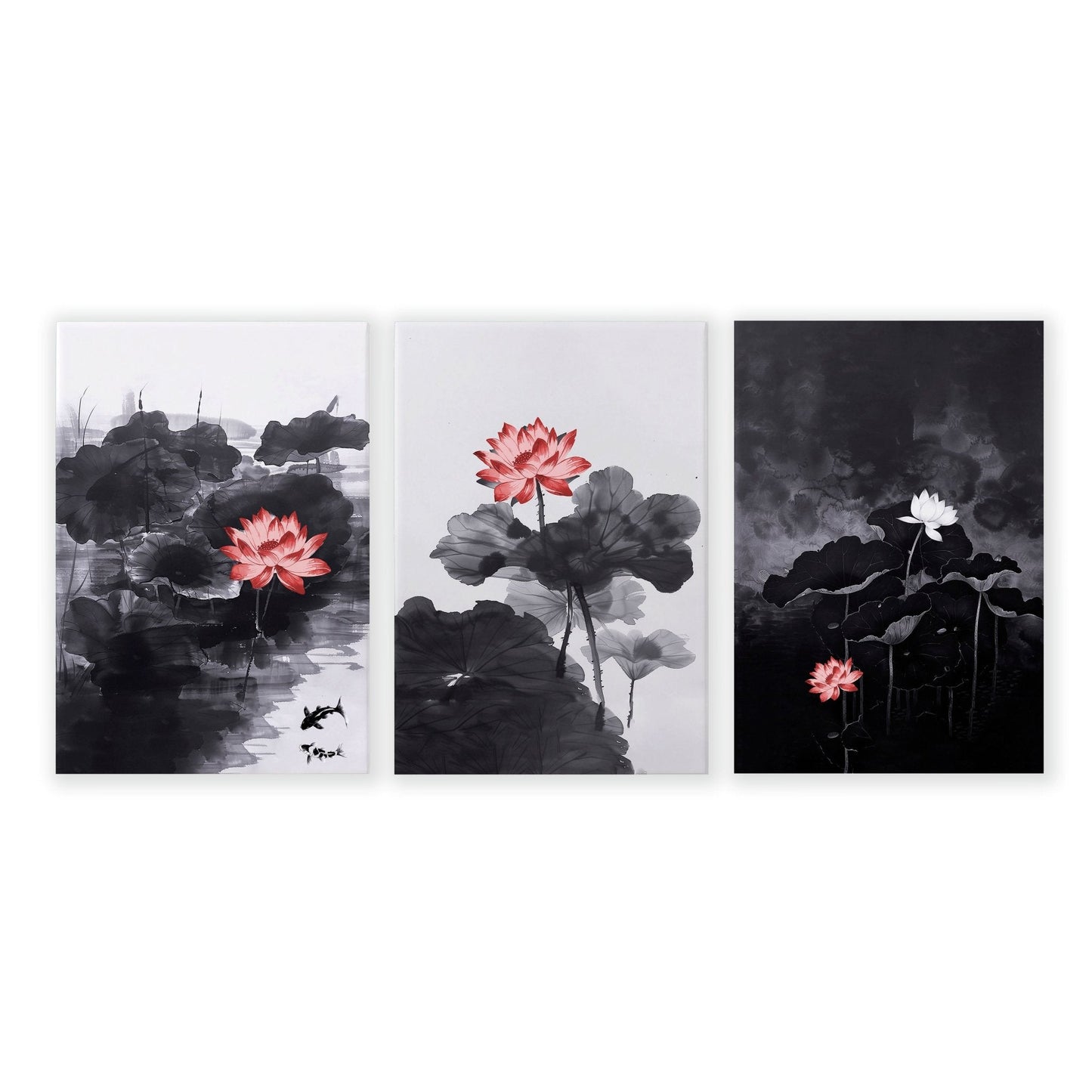 Large Wall Posters | Set of 3 Asian Inspired Wall art Prints