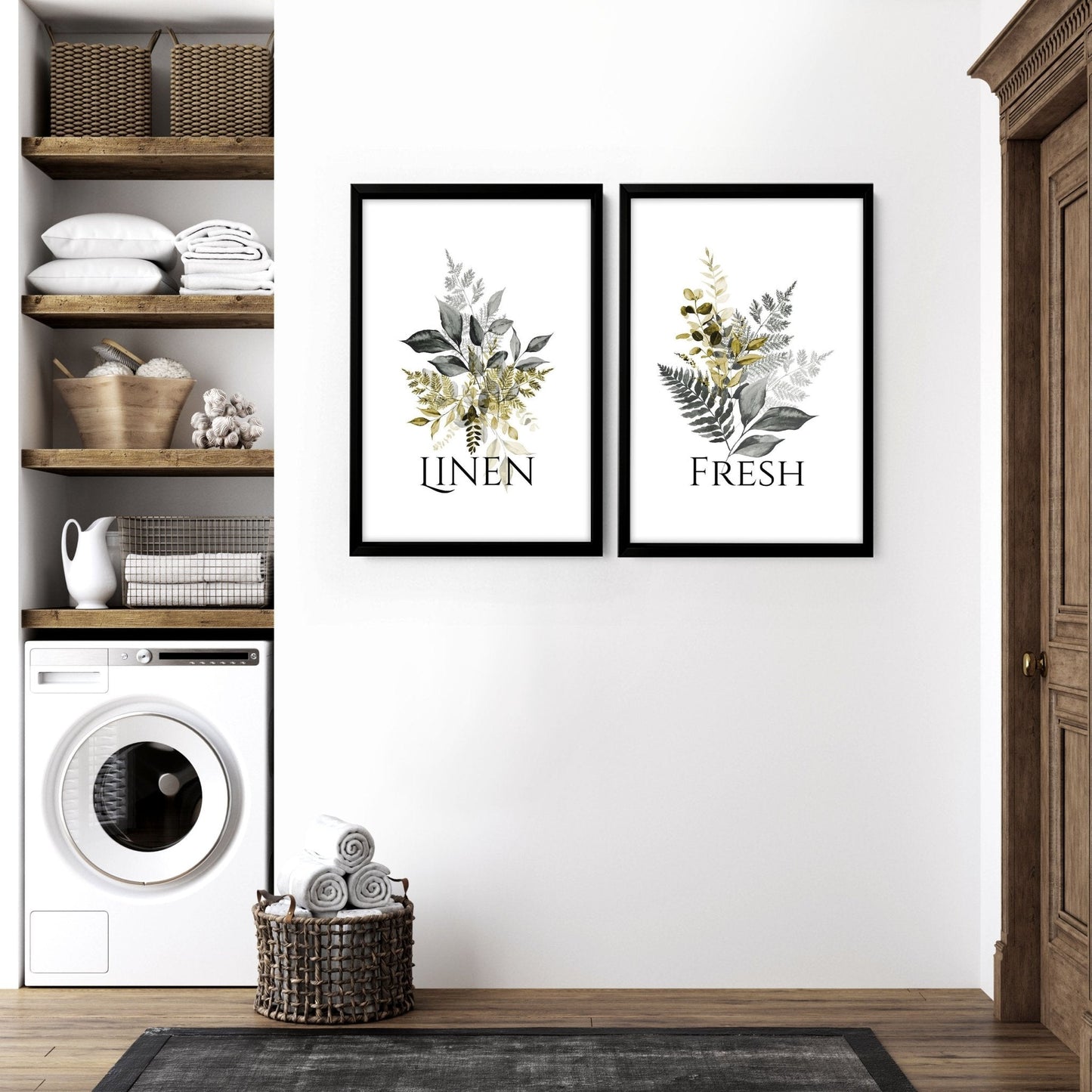 Laundry room decor accessories | set of 2 wall art prints
