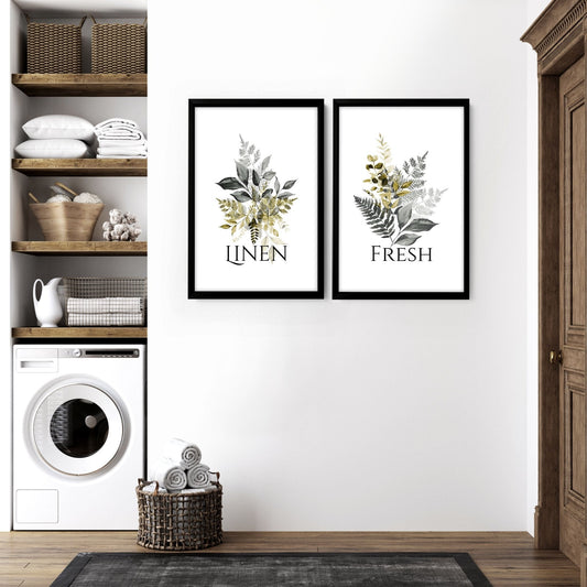 Laundry room decor accessories | set of 2 wall art prints
