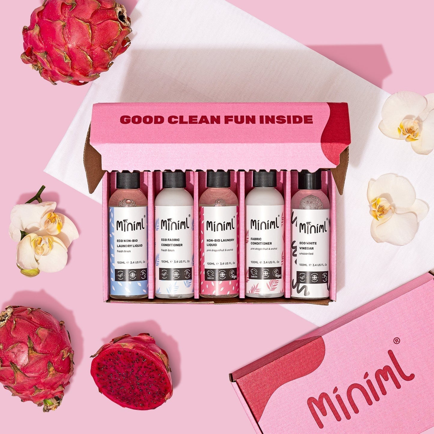 Miniml Laundry Trial & Travel Set | 5 x 100ml Mini Laundry Bundle