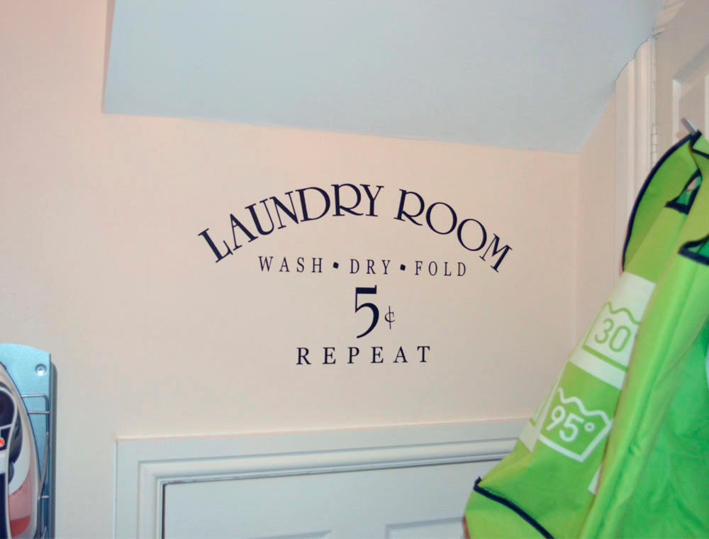 Laundry room wall sticker quote