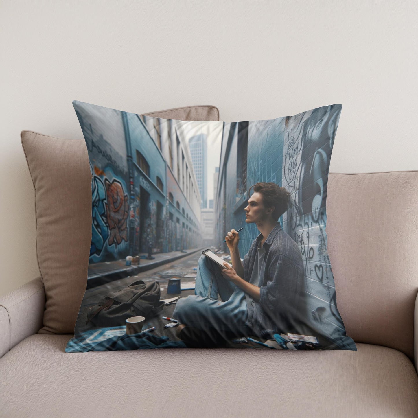 Urban Poetry Cotton Cushion