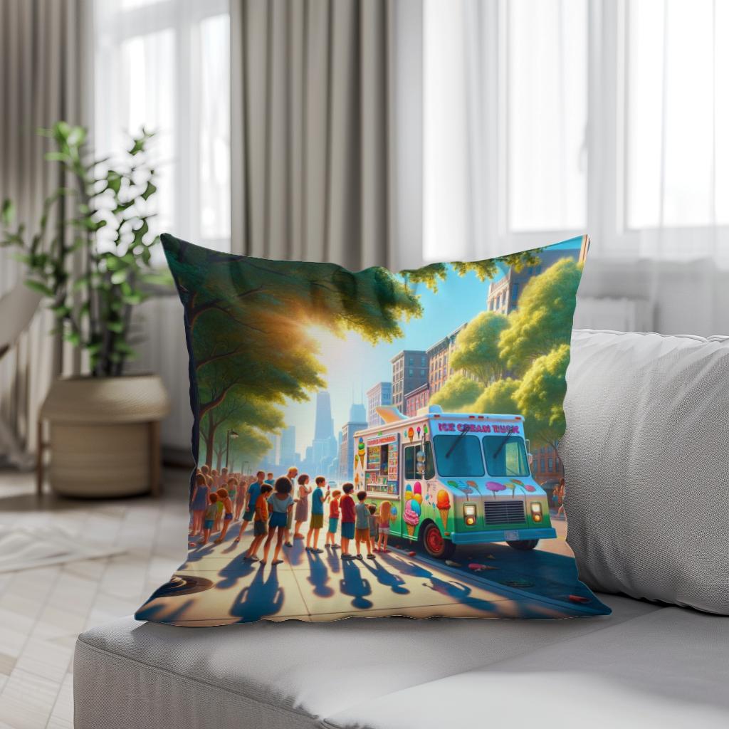 Ice Cream Summer Joy Cotton Cushion
