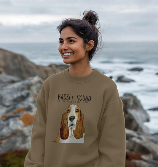 Basset Hound Women’s Oversized Sweatshirt: Cozy, Stylish & Full of Guilt!