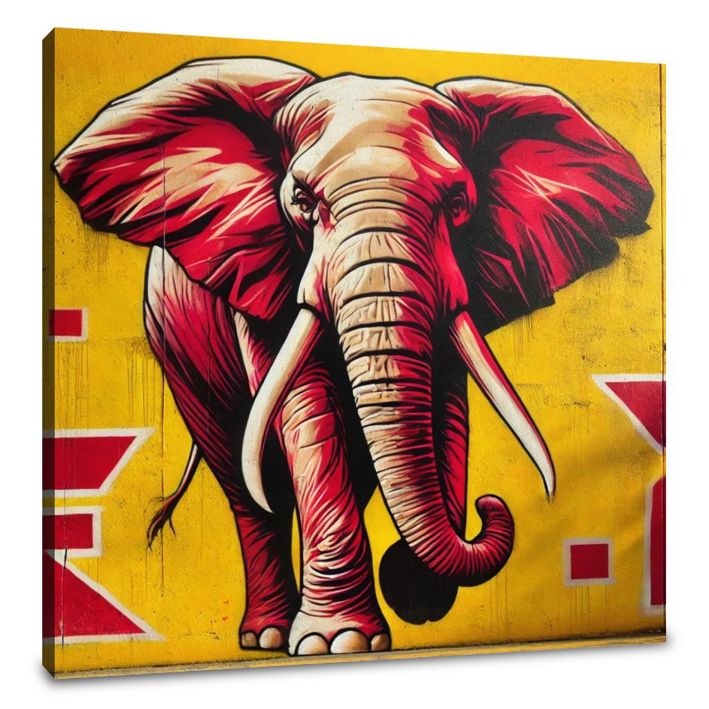 Fierce Graffiti Elephant Canvas