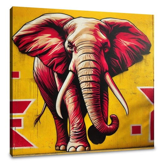 Fierce Graffiti Elephant Canvas