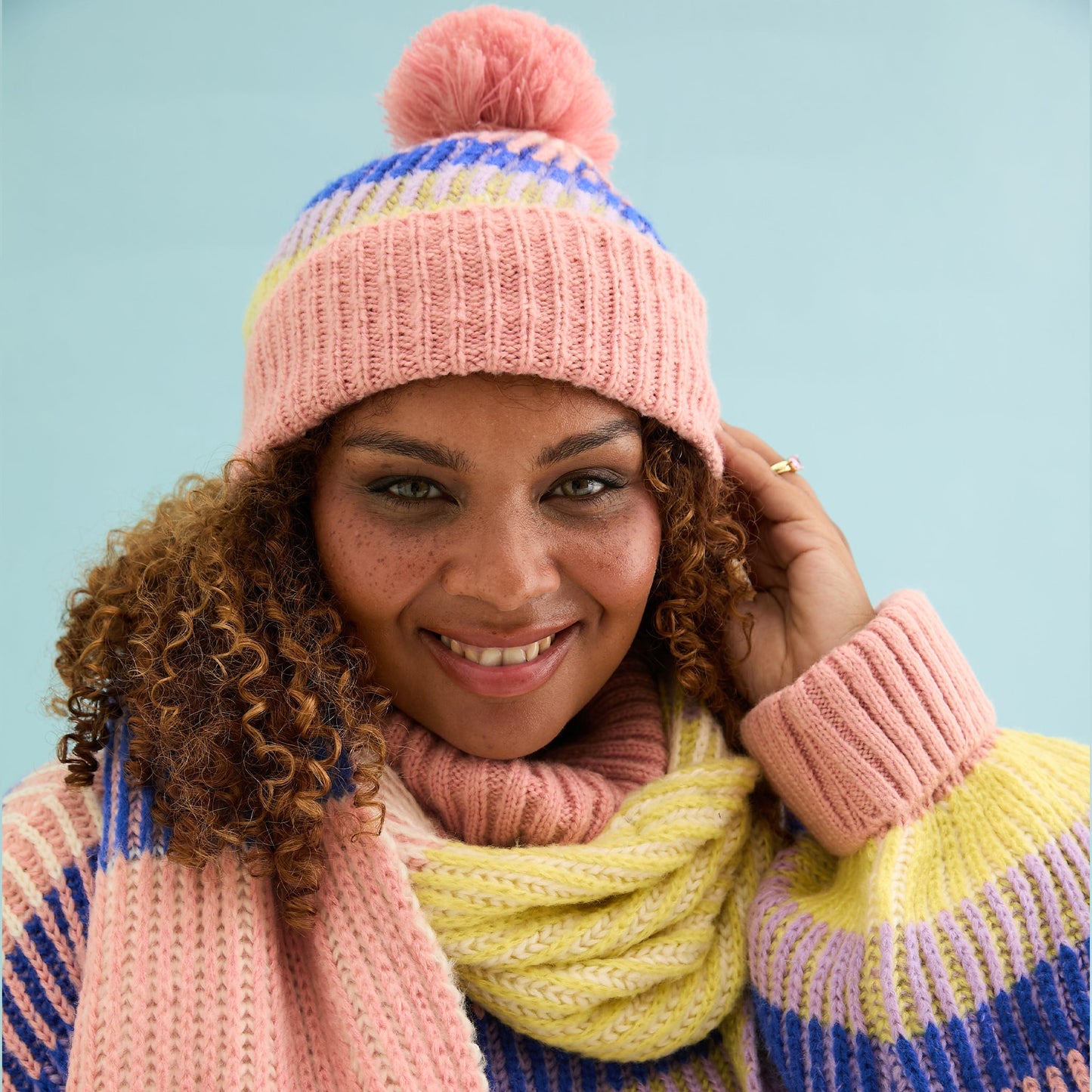 Leia Stripe Oversized Scarf - Pink