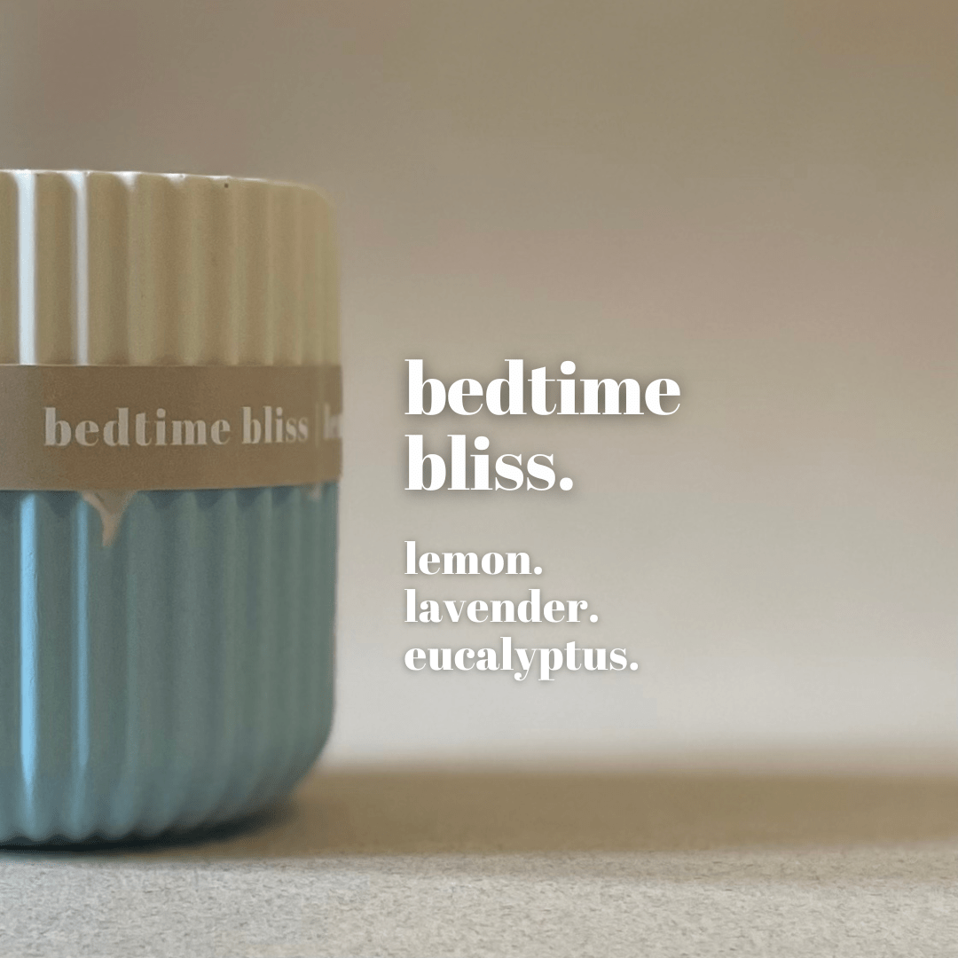 Lemon & Lavender Stoneware Soy Candle – Relaxing Bedtime Candle