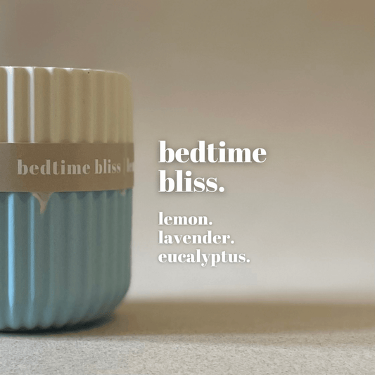 Lemon & Lavender Stoneware Soy Candle – Relaxing Bedtime Candle