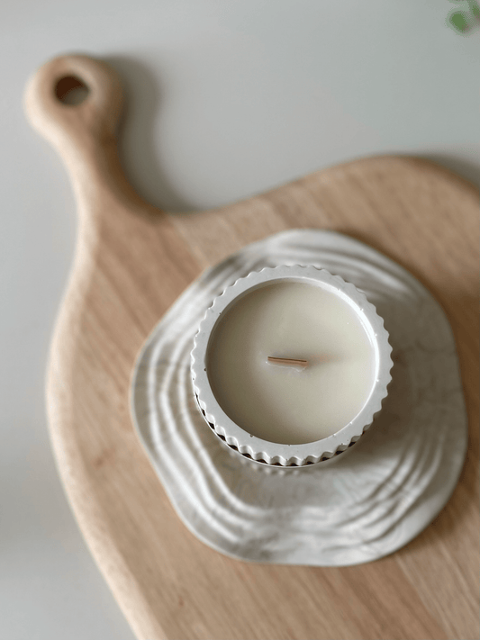 Lemon & Lavender Stoneware Soy Candle – Soothing Bedtime Aroma