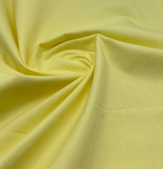 Lemon Plain Polycotton 105 GSM 80/20 44 Inch Non Stretch