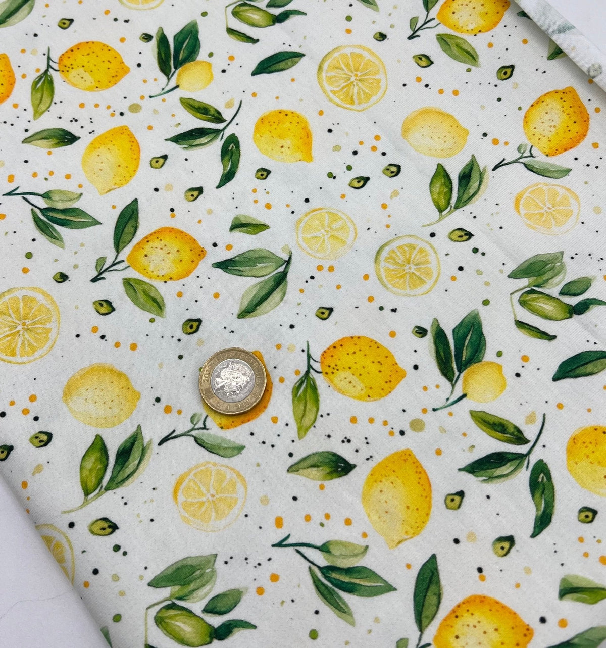 Lemons Print Cotton Stretch Jersey 200 GSM 95/5 Lycra 4 Way Stretch