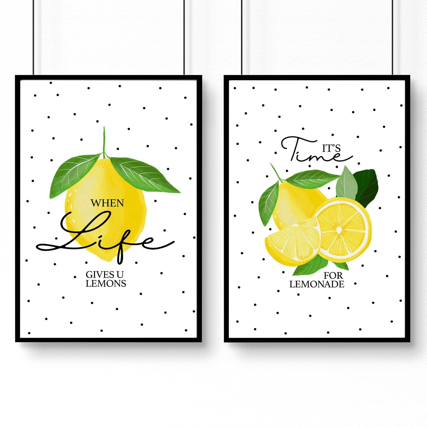 Lemons print | Set of 2 wall art prints