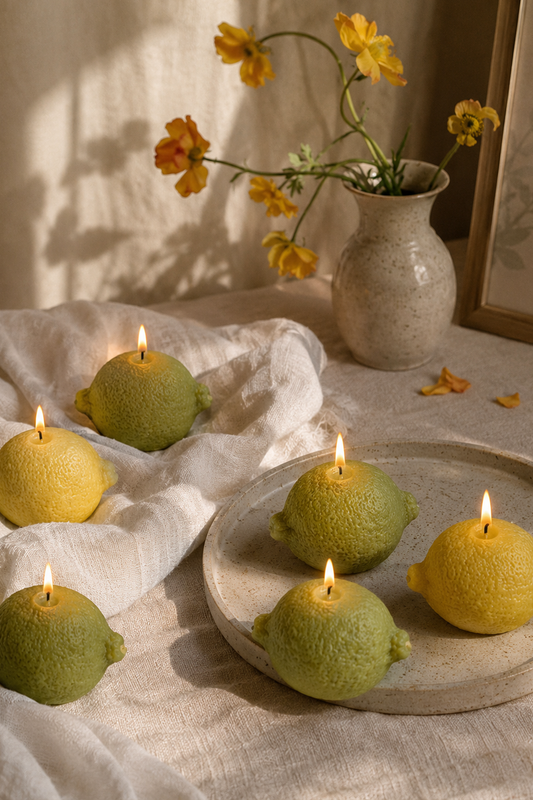 Lemon Shaped Candles - pack of 3