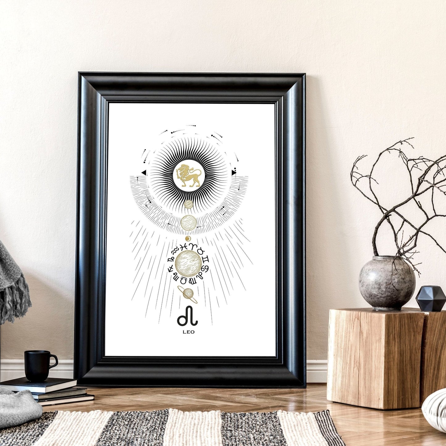 Leo zodiac sign wall art print