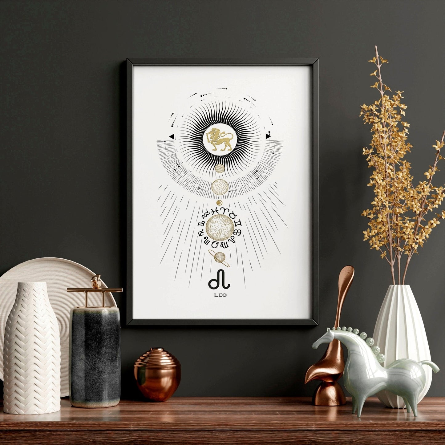 Leo zodiac sign wall art print