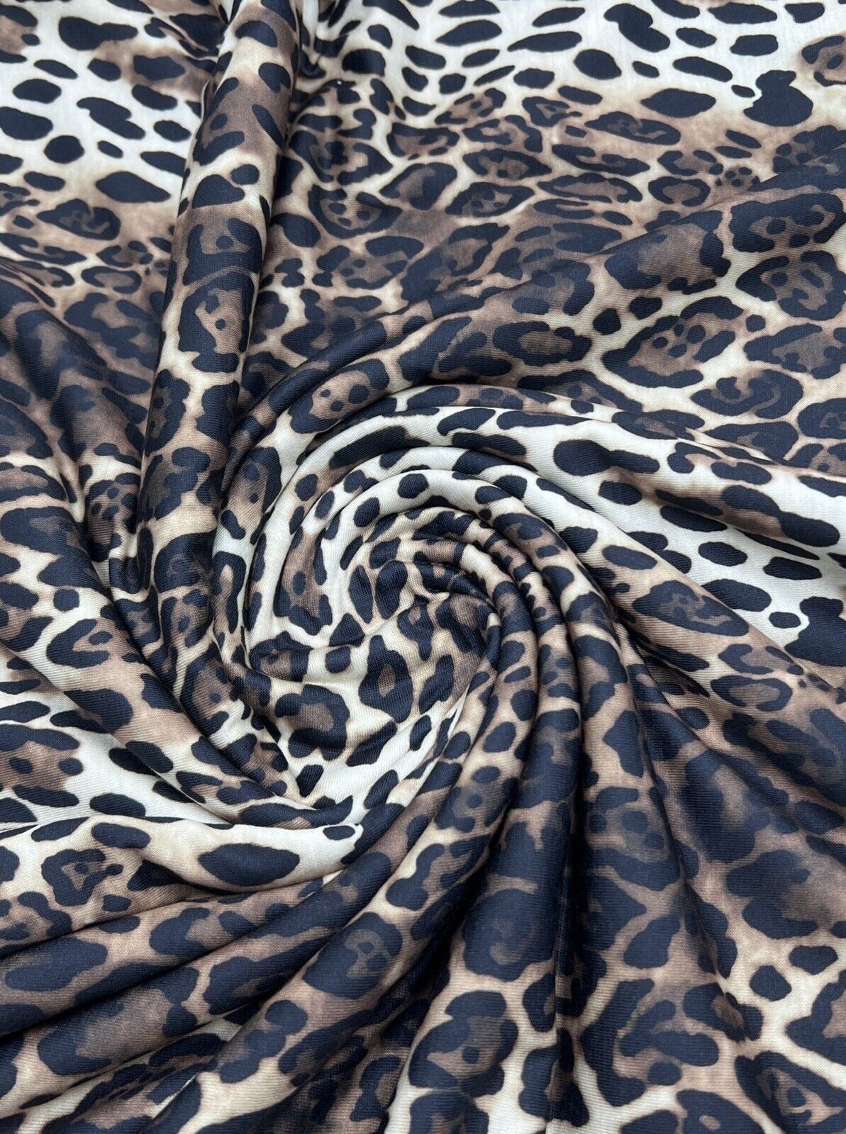 Leopard Animal Print Spun Poly Stretch Fabric