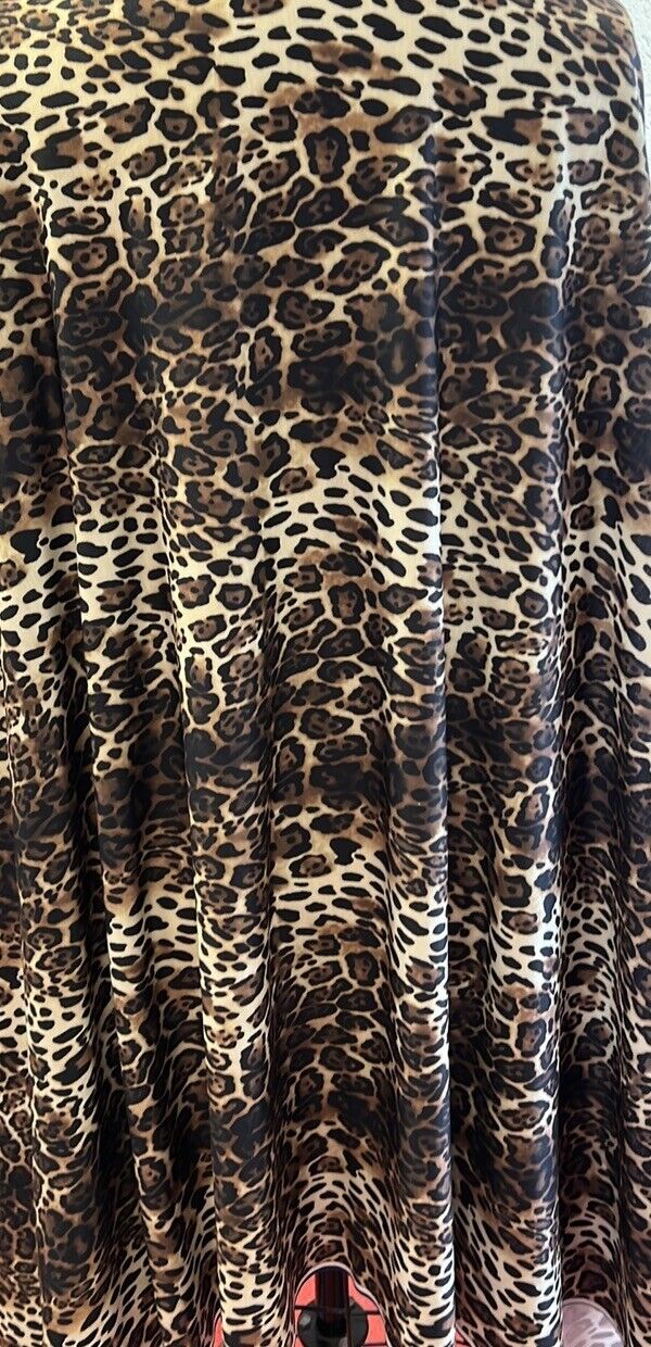 Leopard Animal Print Spun Poly Stretch Fabric