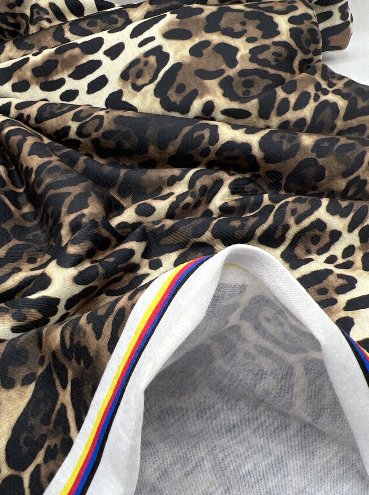 Leopard Animal Print Spun Poly Stretch Fabric