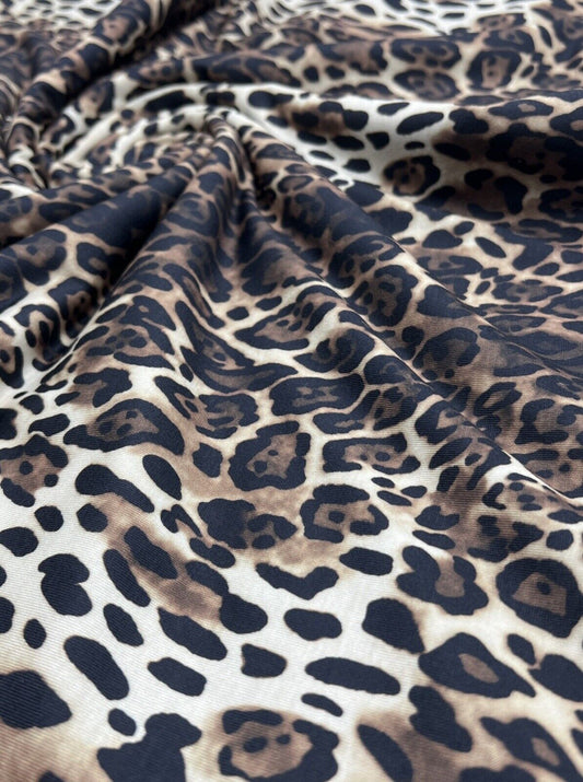 Leopard Animal Print Spun Poly Stretch Fabric