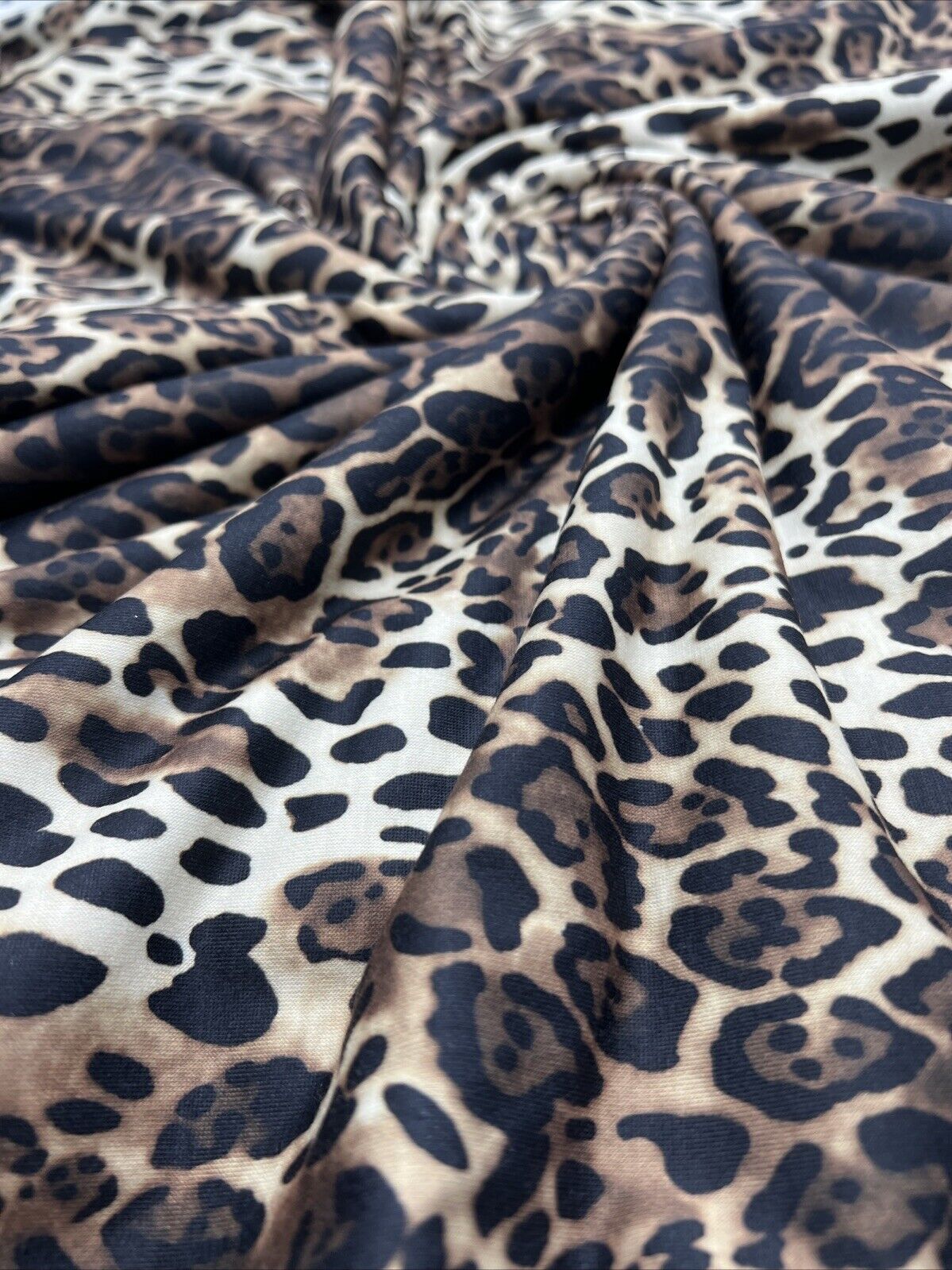 Leopard Animal Print Spun Poly Stretch Fabric