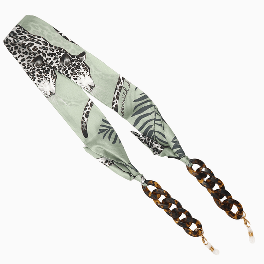 Leopard in Jungle Twill Silk Chain