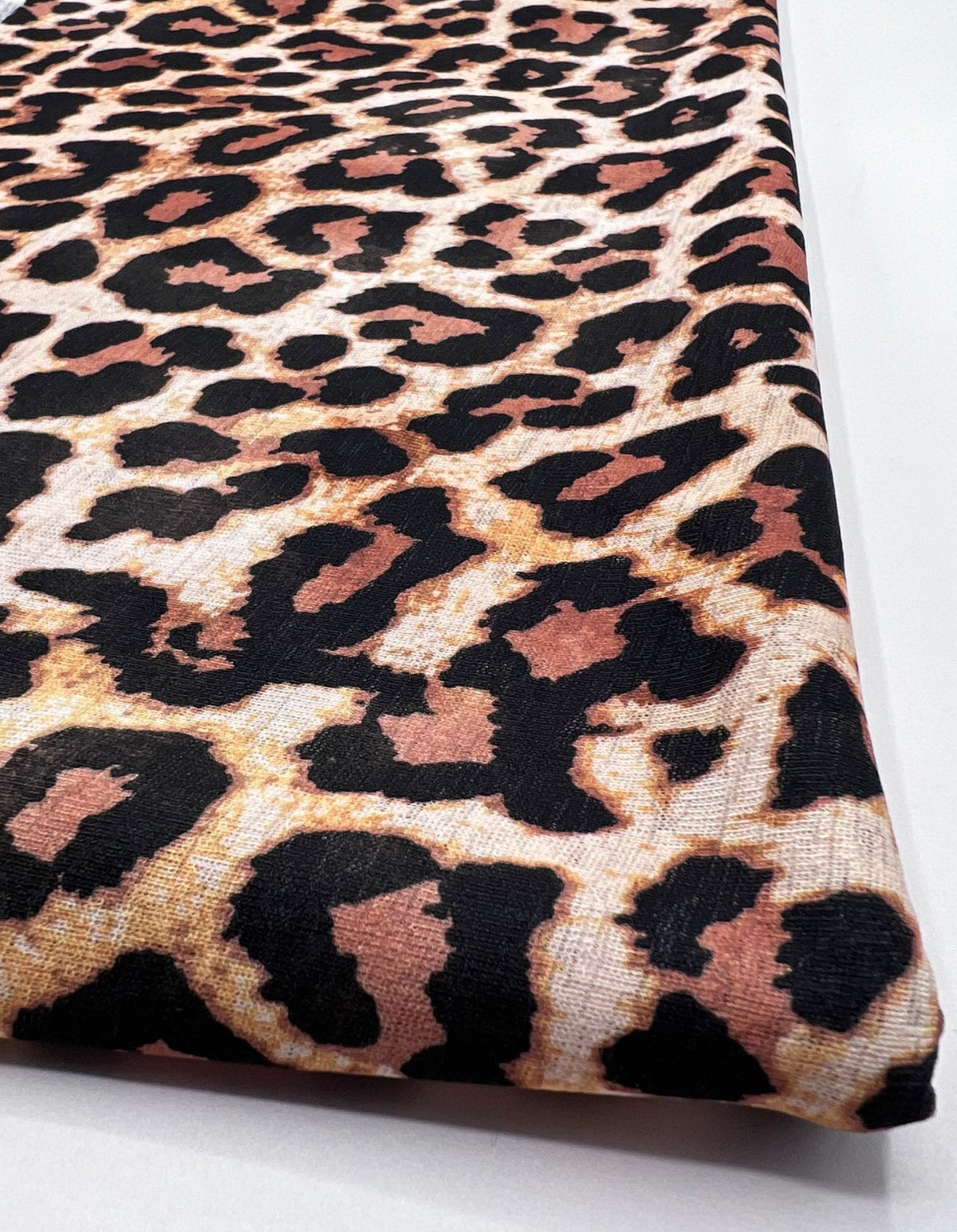 Leopard Printed Lightweight Onionskin Stretch Fabric