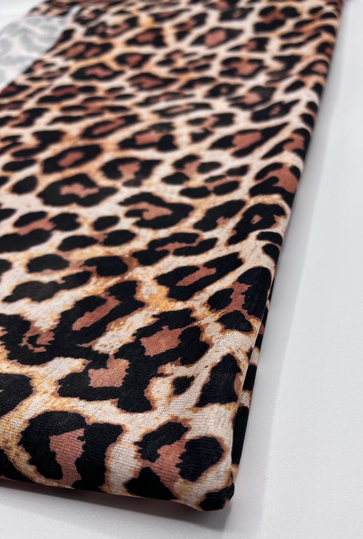 Leopard Printed Lightweight Onionskin Stretch Fabric