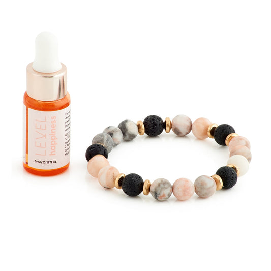 Lava Bead Aromatherapy Bracelet with Essential Oil - Happiness