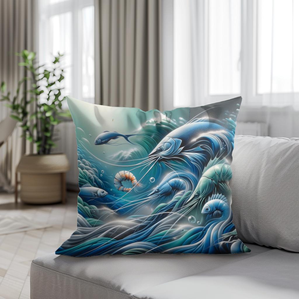 Whispering Waves Cotton Cushion