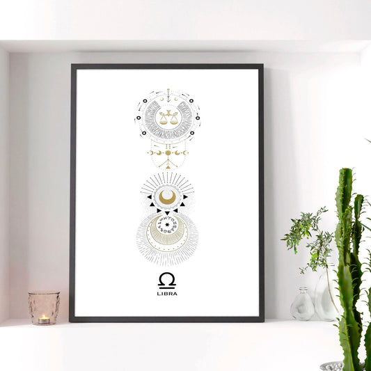 Libra wall art print | Zodiac horoscope signs