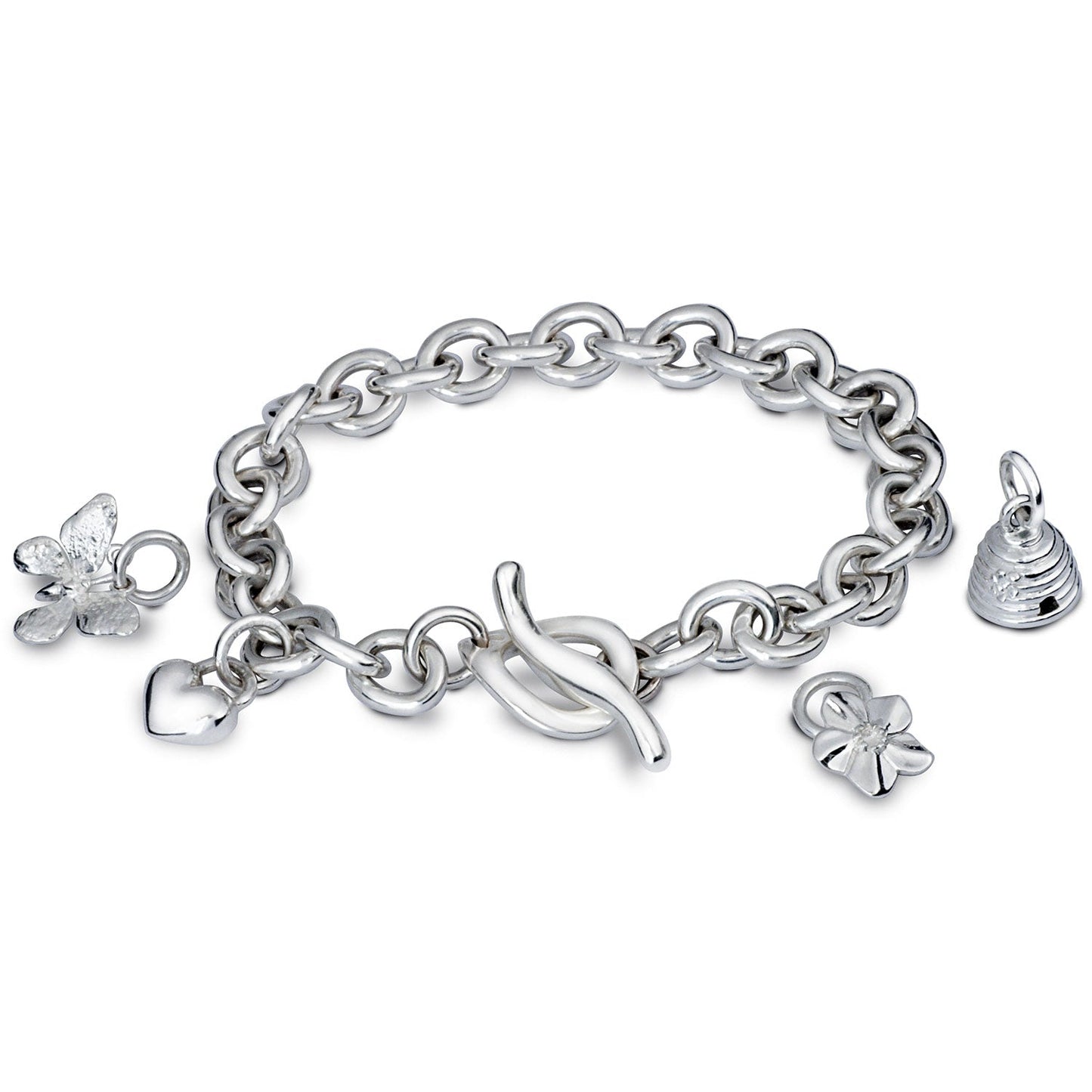 Lifetime Silver Heart Charm Bracelet