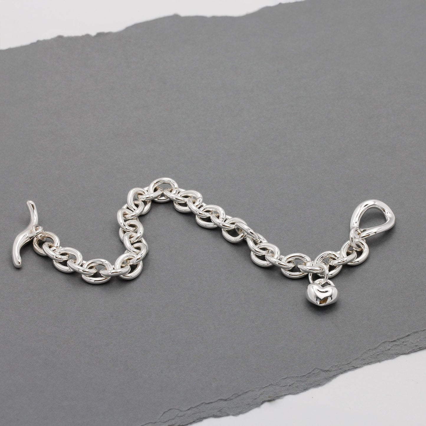 Lifetime Silver Heart Charm Bracelet