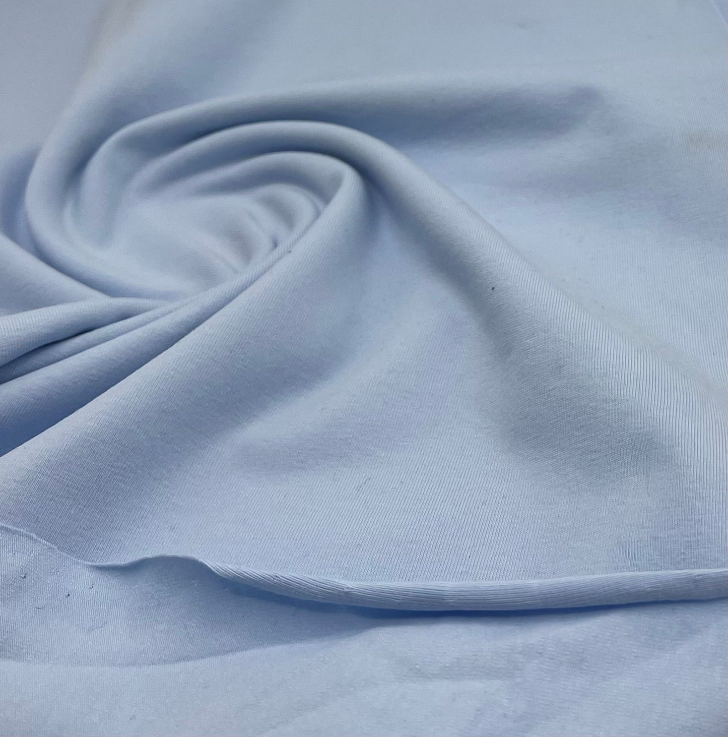 Light Blue Cotton Stretch Jersey 240 GSM 92/8 Lycra 4 Way Stretch