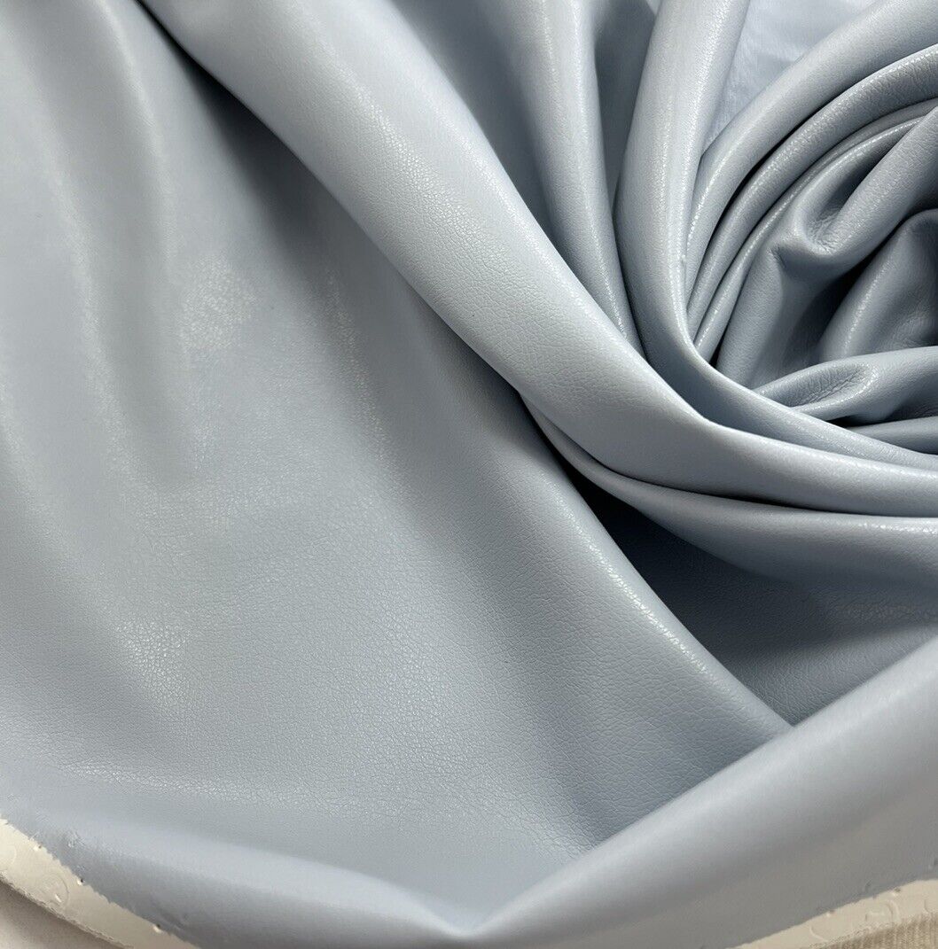 Light Blue Faux Leather Leatherette Stretch Fabric