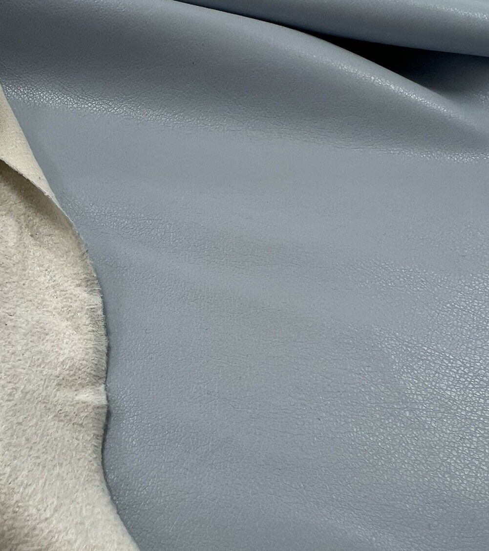 Light Blue Faux Leather Leatherette Stretch Fabric