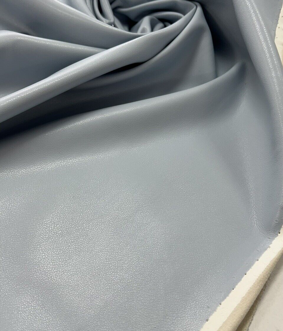 Light Blue Faux Leather Leatherette Stretch Fabric