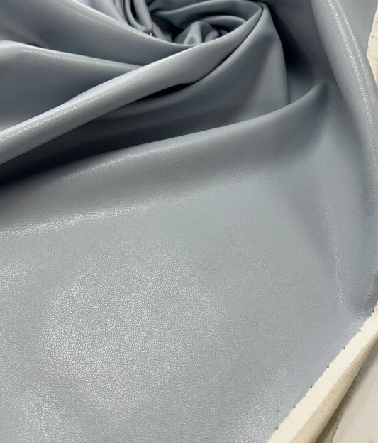 Light Blue Faux Leather Leatherette Stretch Fabric