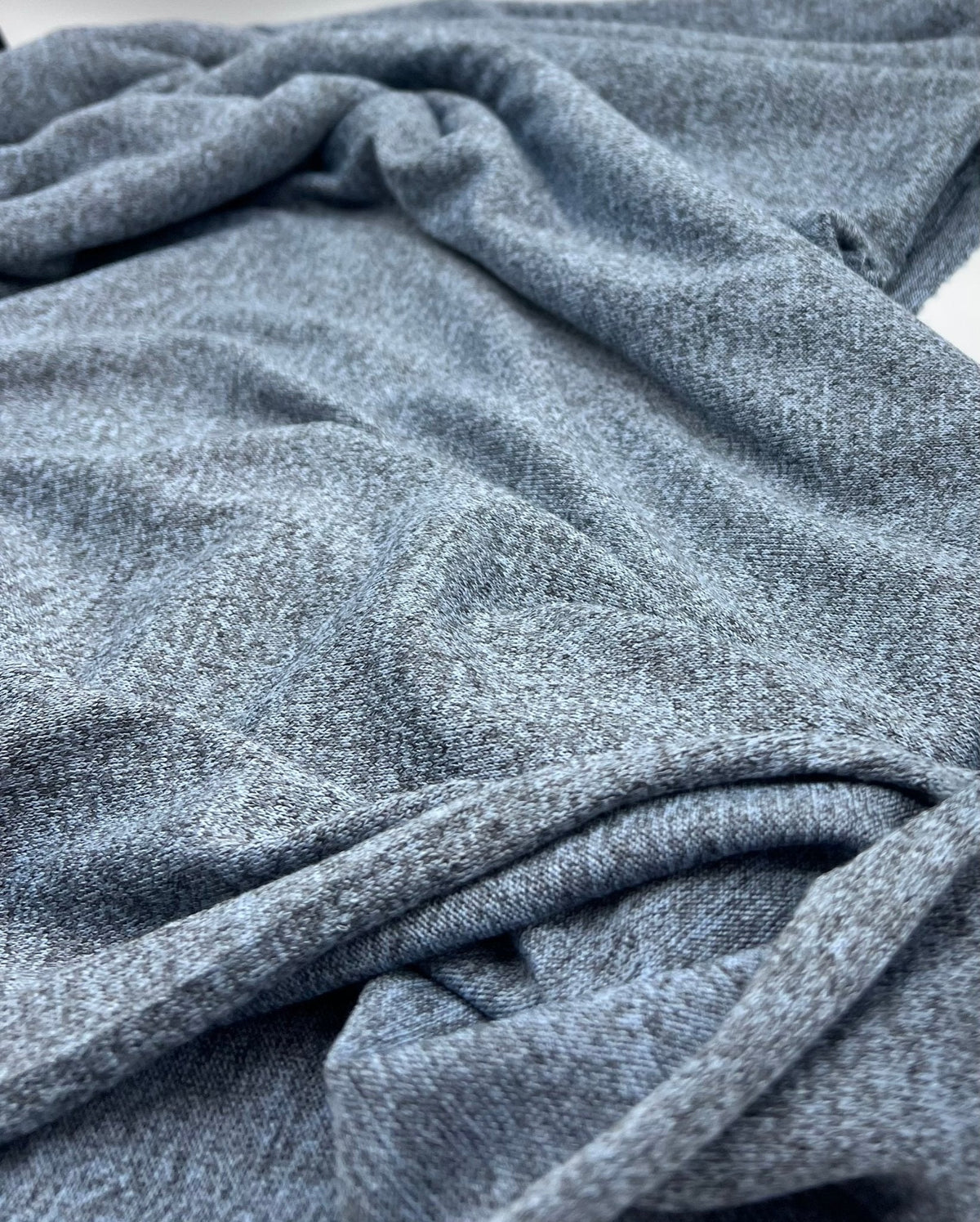 Light Blue Melange Knit Stretch Fabric