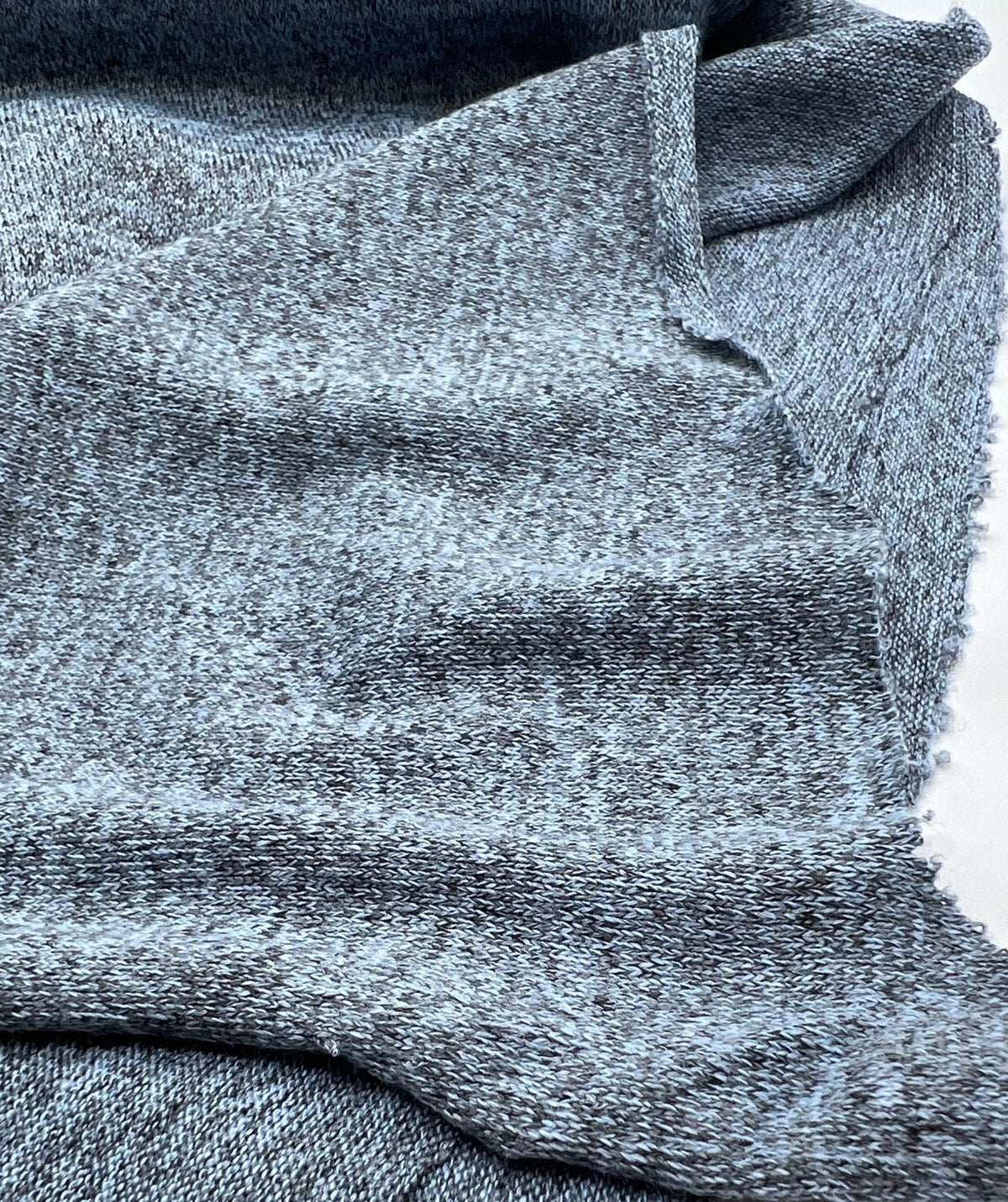 Light Blue Melange Knit Stretch Fabric