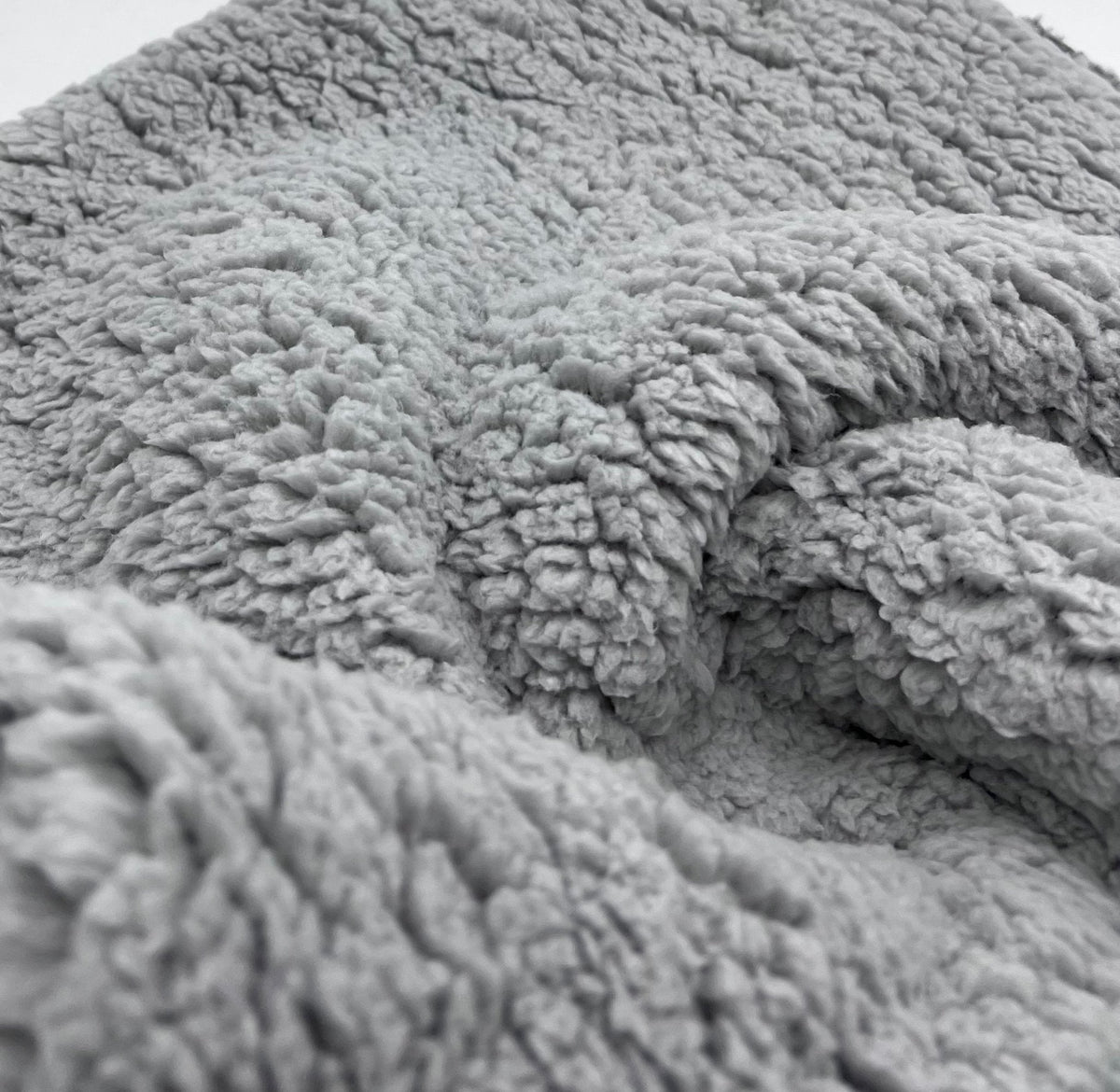 Light Grey Sherpa Fleece Fluffy Borg Faux Fur Fabric