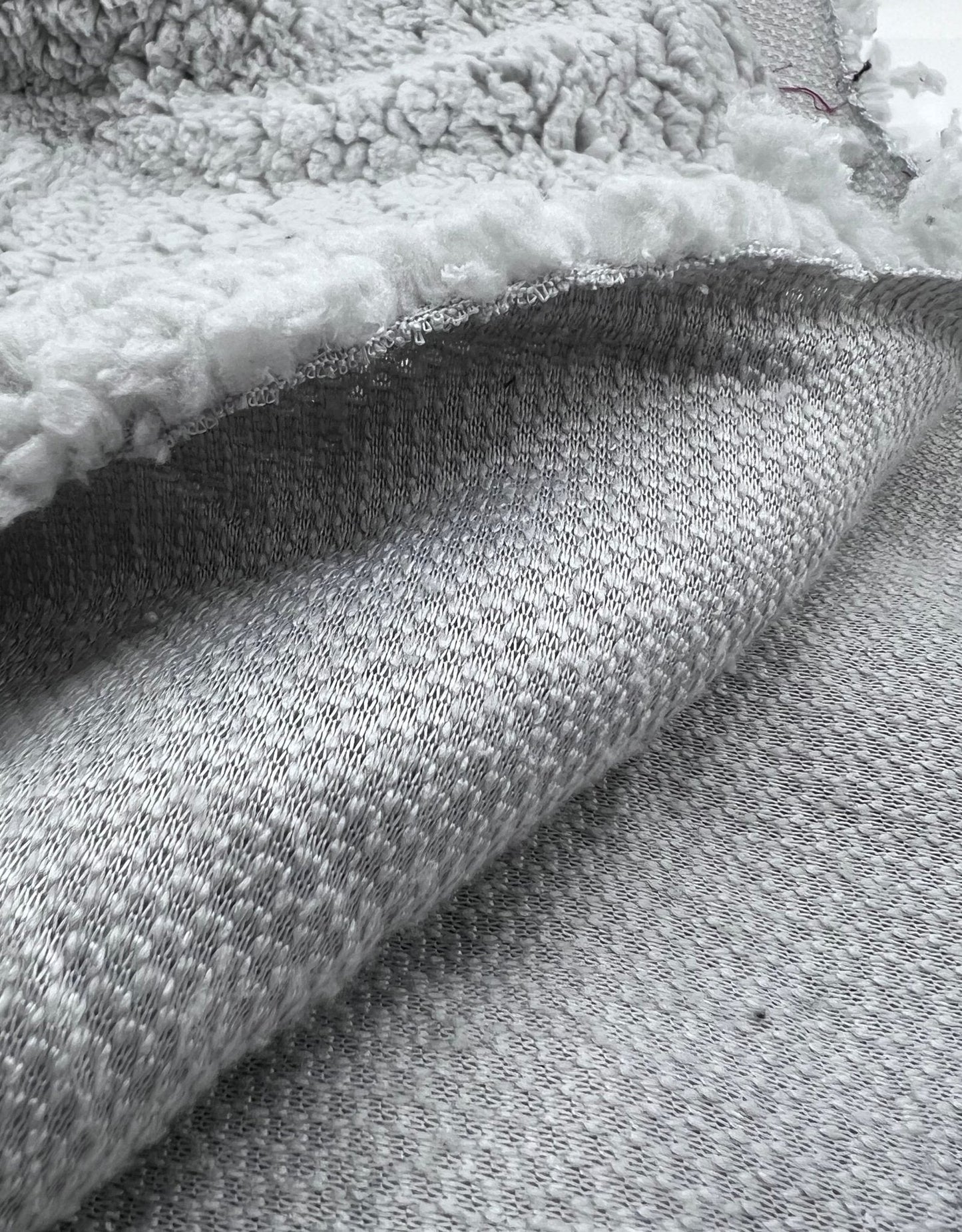 Light Grey Sherpa Fleece Fluffy Borg Faux Fur Fabric