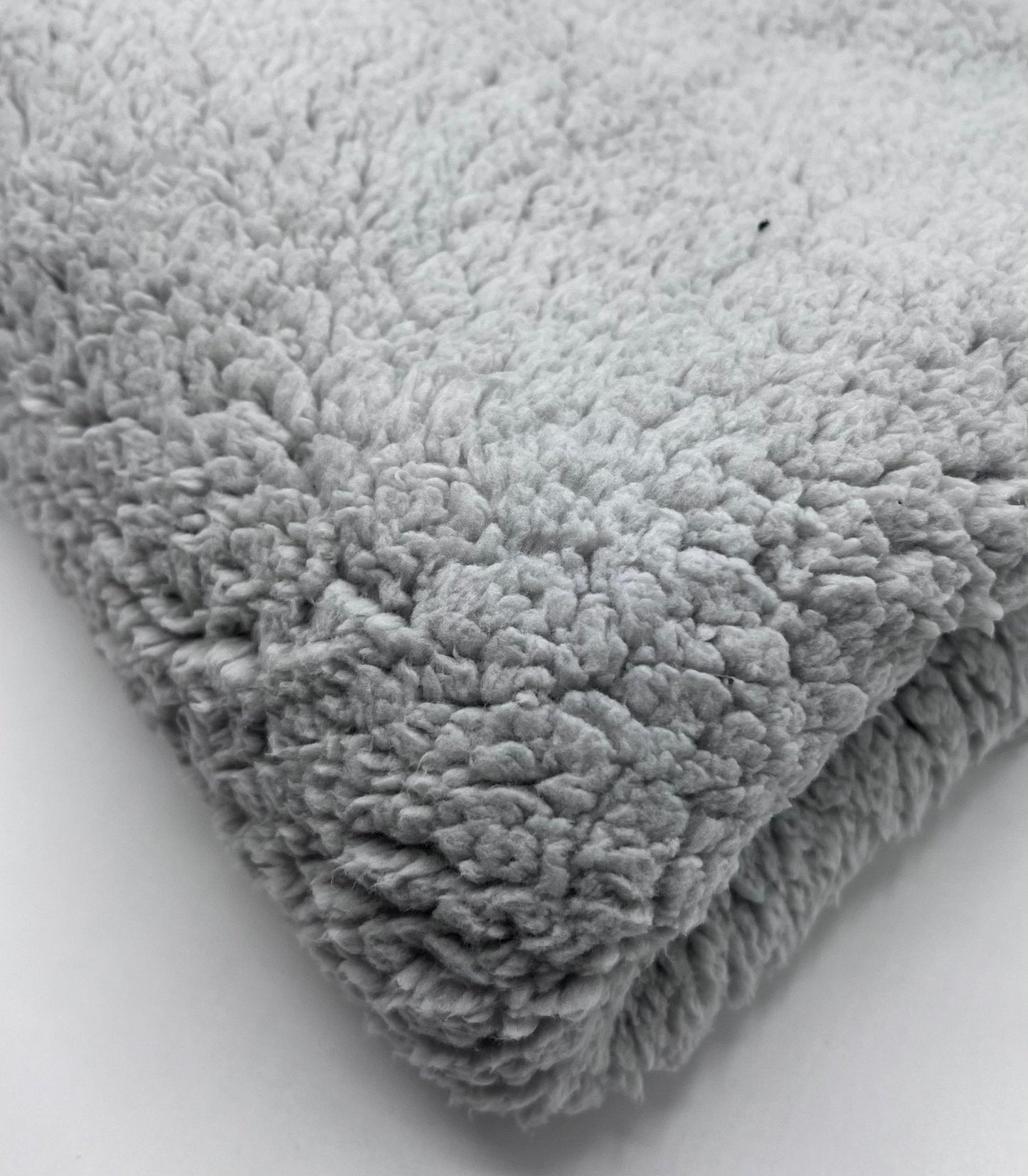 Light Grey Sherpa Fleece Fluffy Borg Faux Fur Fabric